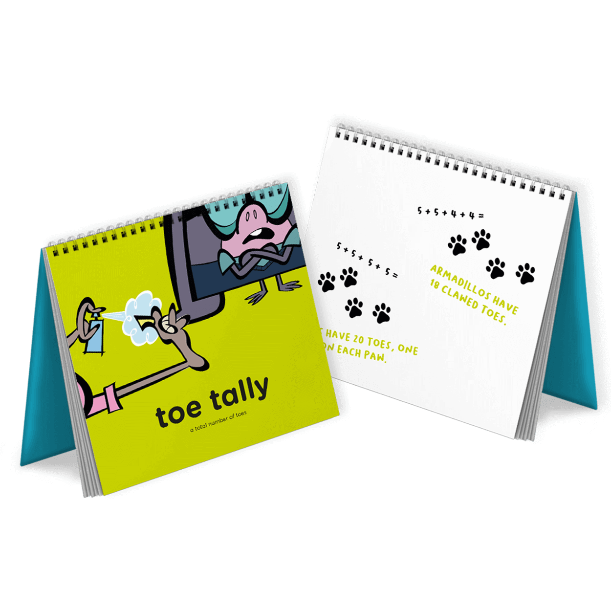 Toe Tally book with armadillo toes example