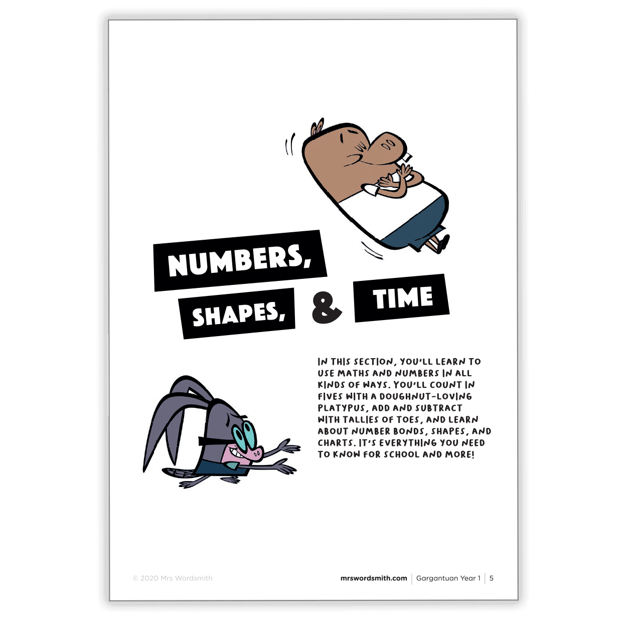Numbers, Shapes, & Time educational poster