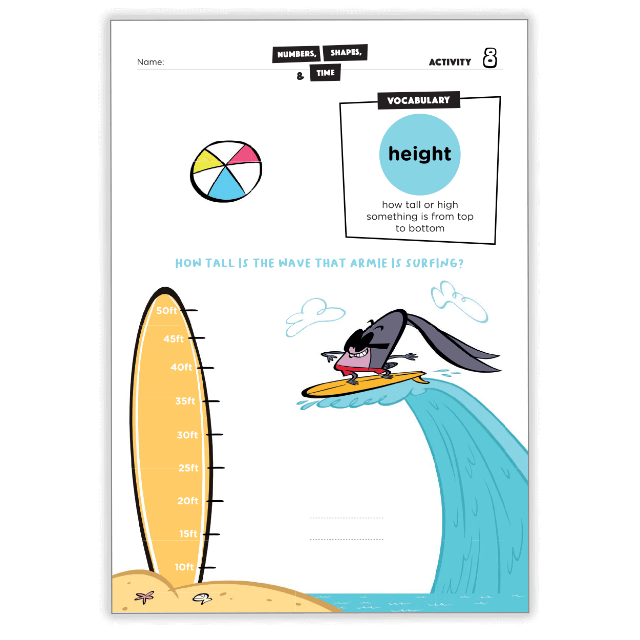 Measuring wave height with Armie the surfer