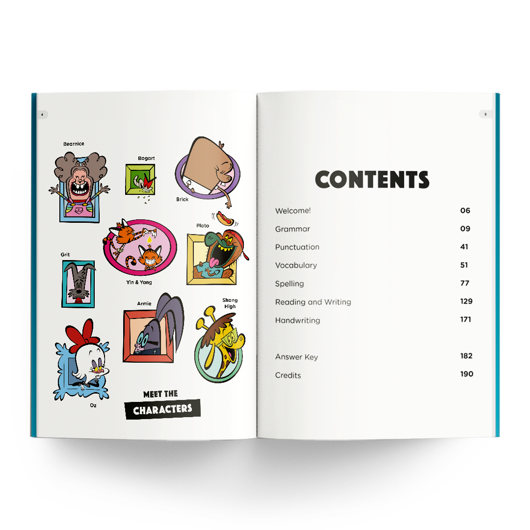 Grade 2 Monumental Workbook - Contents & Characters