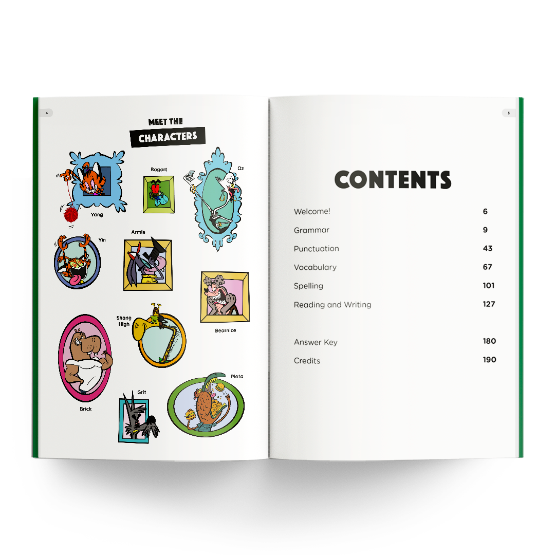 Grade 4 Humungous Workbook - Characters & Contents