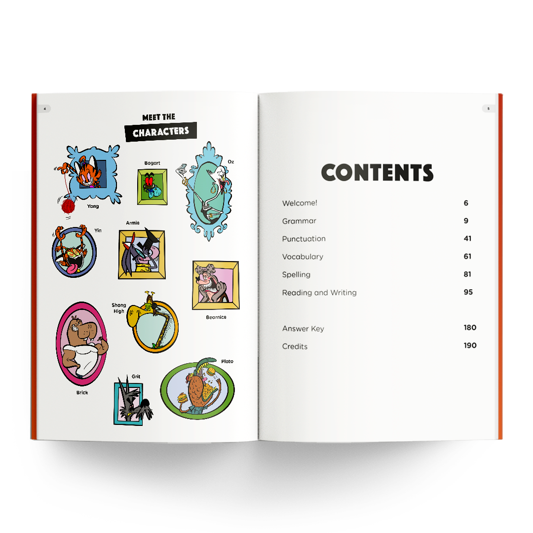 Grade 6 Monumental Workbook - Characters and Contents