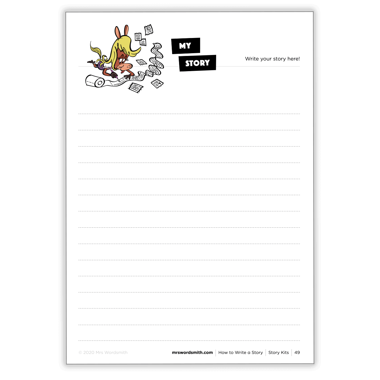 My Story' worksheet