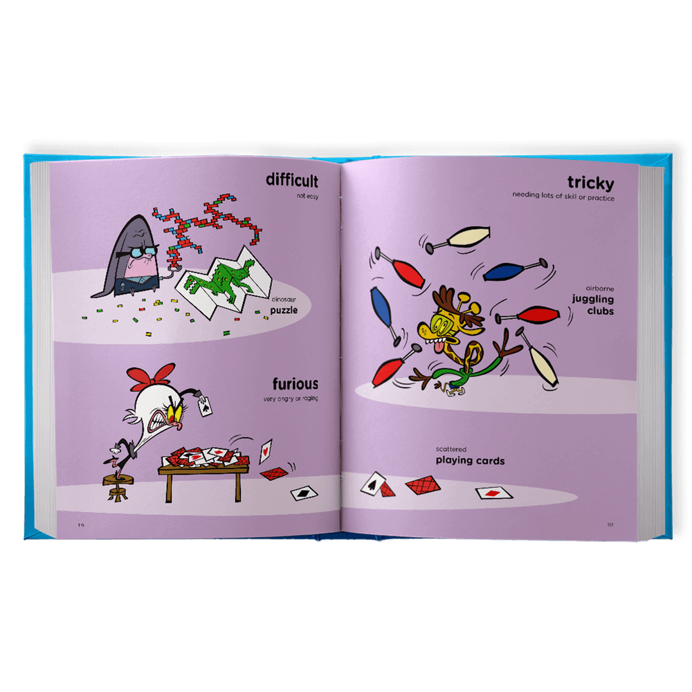 difficult, tricky words illustrated.