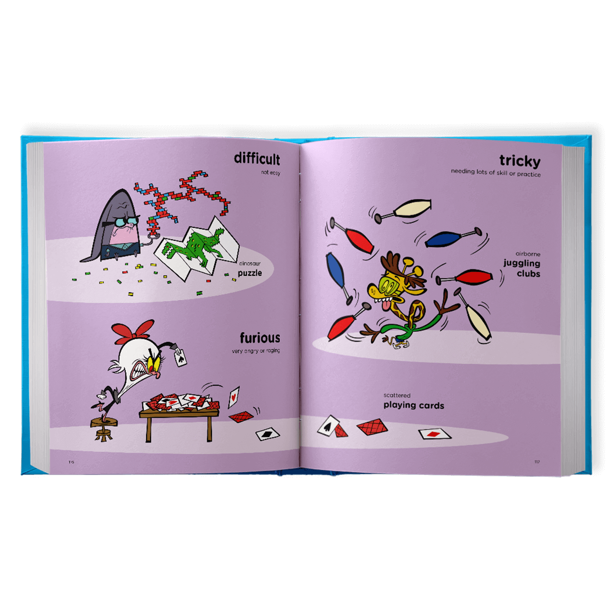 difficult, tricky words illustrated.