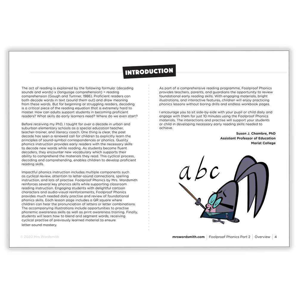 Phonics Part 2 reading introduction page