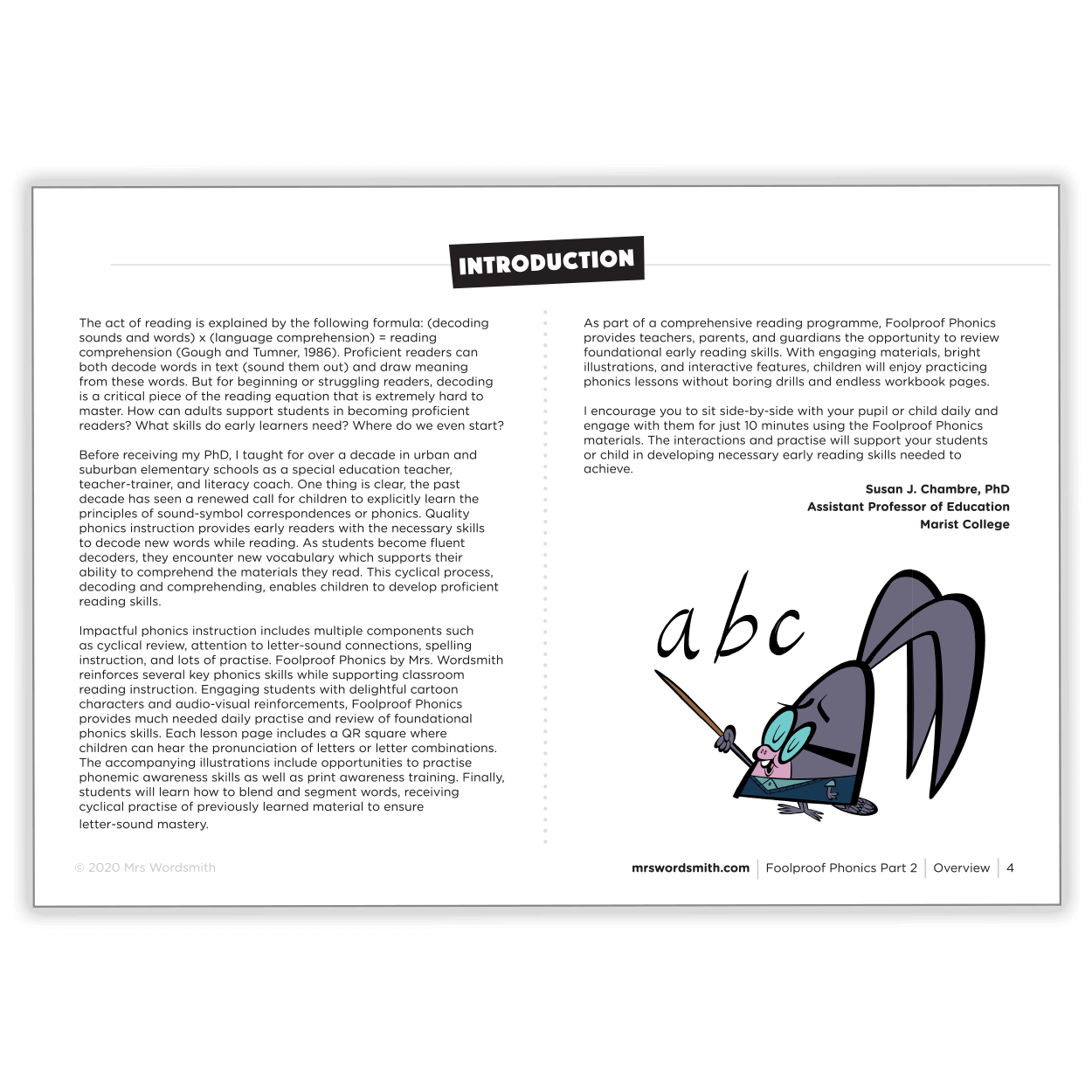 Phonics Part 2 reading introduction page