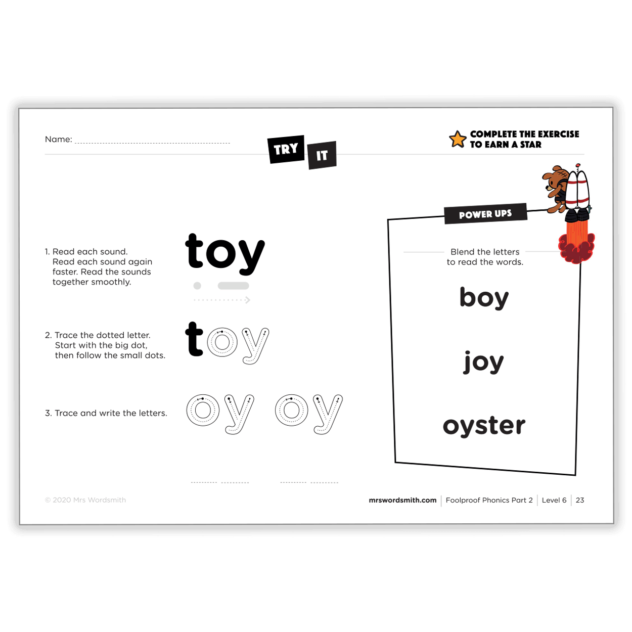 toy word practice in carousel