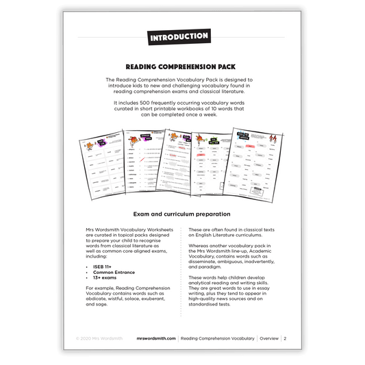 Reading Comprehension Pack product page carousel image