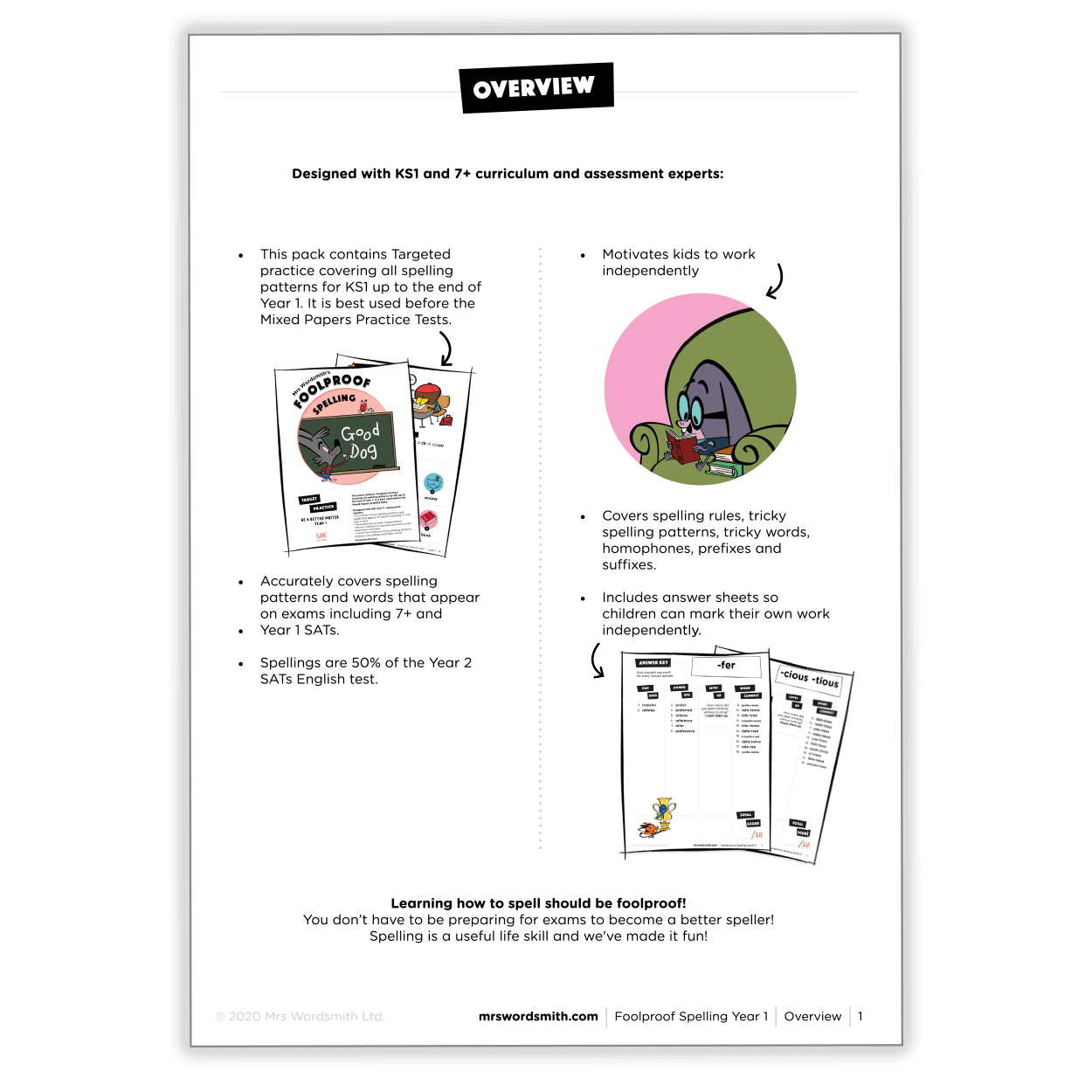 Footproof Spelling Y1 Target Overview