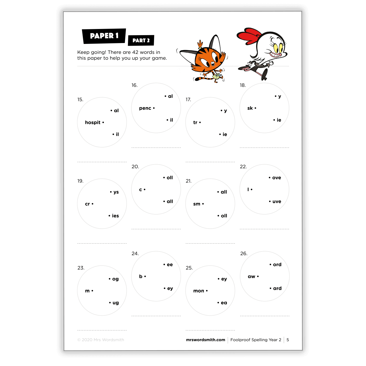 Year 2 Spelling Worksheet - Carousel 6