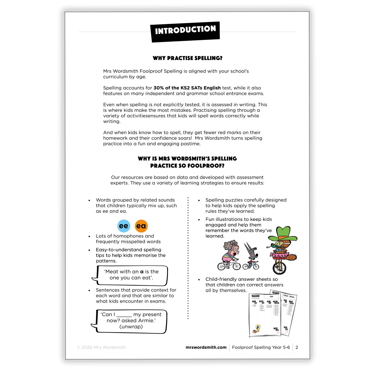 Spelling practice introduction for Y5-6 students.