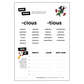 '-cious and -tious words worksheet