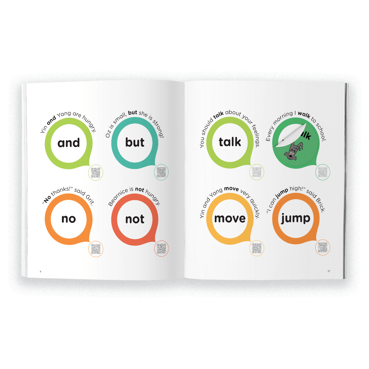 Words and, but, talk, jump
