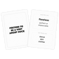 Vocabularious game card showing flawless with actions