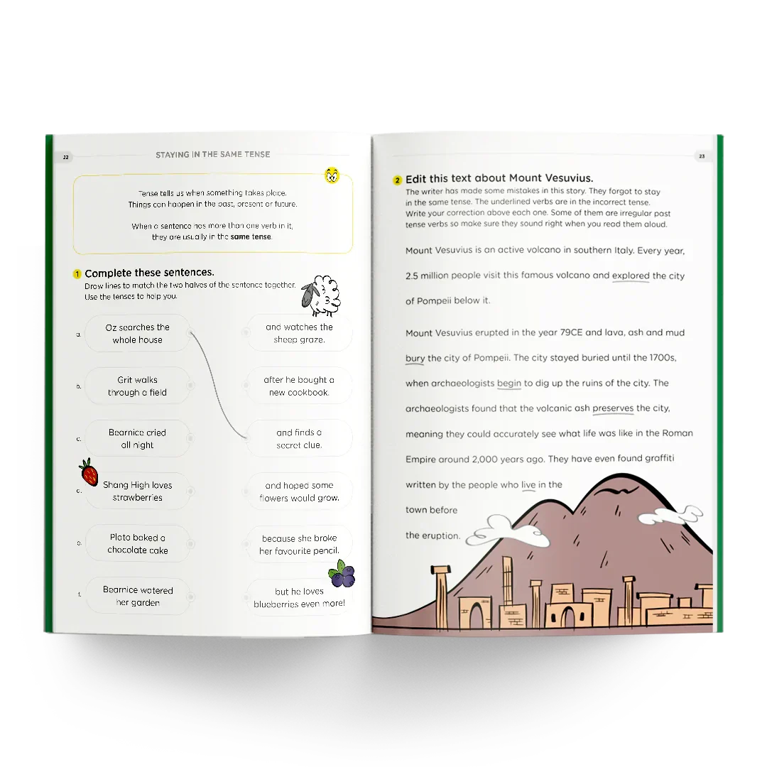Complete sentences & Mt. Vesuvius text