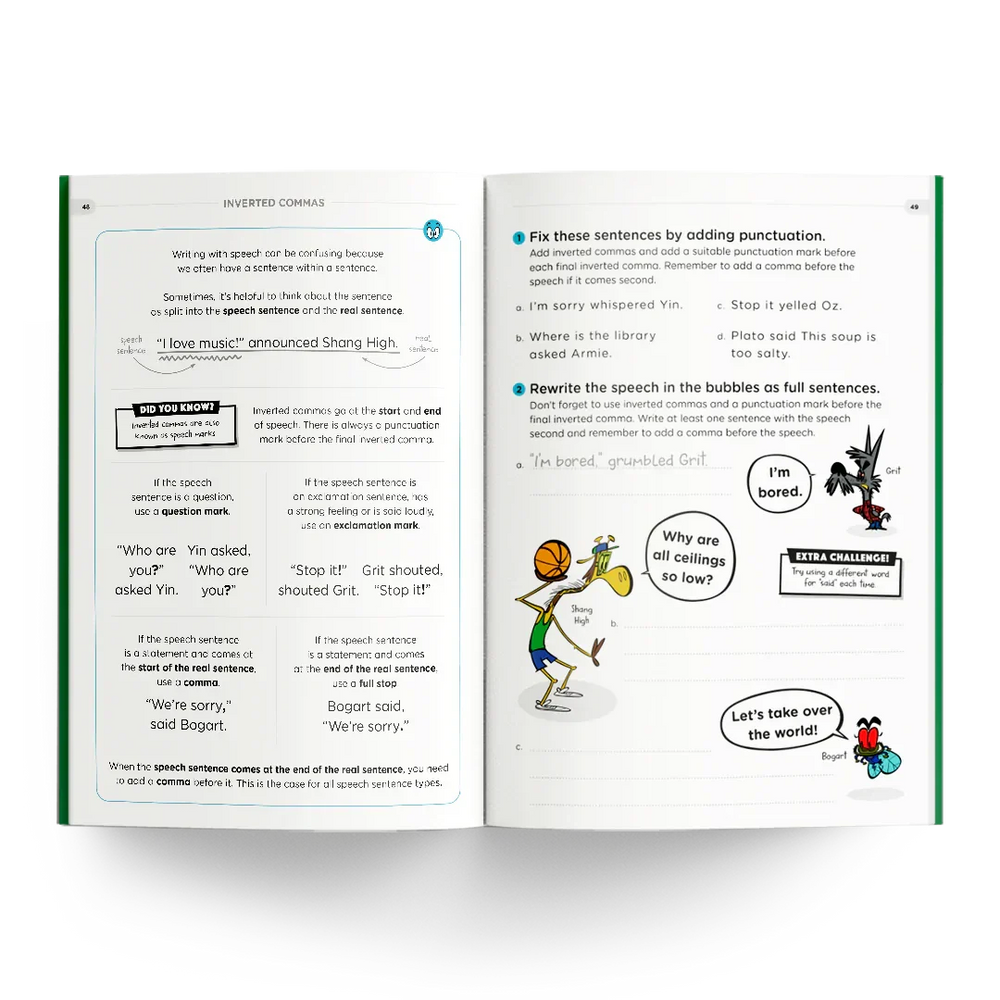 Humungous Workbook Year 4 page with punctuation exercises
