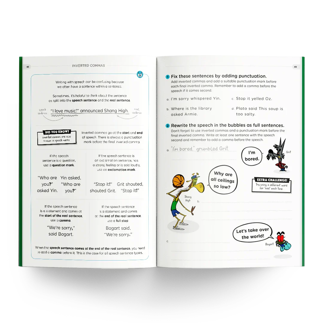 Humungous Workbook Year 4 page with punctuation exercises
