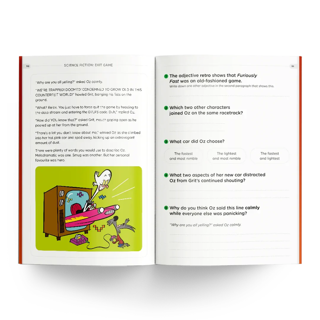Monumental Workbook page with game questions