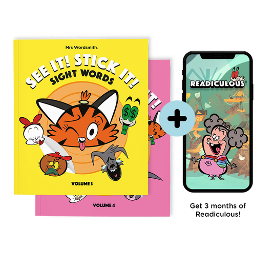 See It Stick It sight word books & Readiculous app