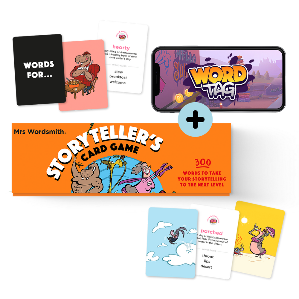 Storyteller's Card Game with Word Tag app.