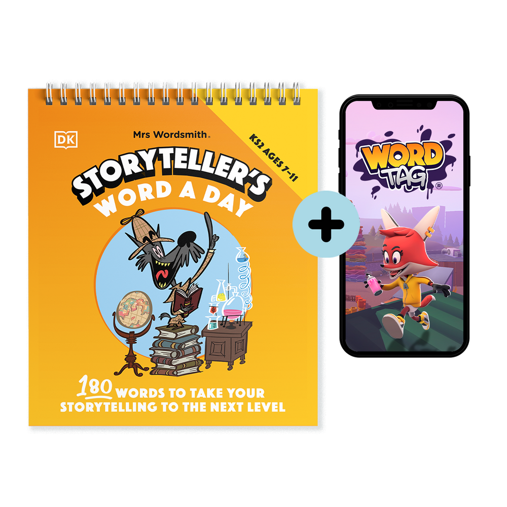 Storyteller's Word a Day book and Word Tag app for kids.