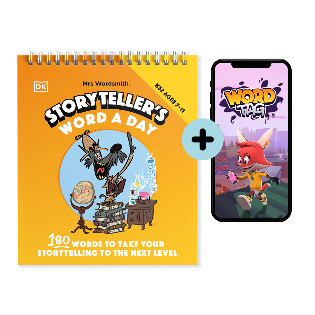 Storyteller's Word a Day book and Word Tag app for kids.