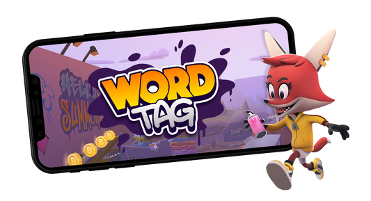 Fox character & game on phone