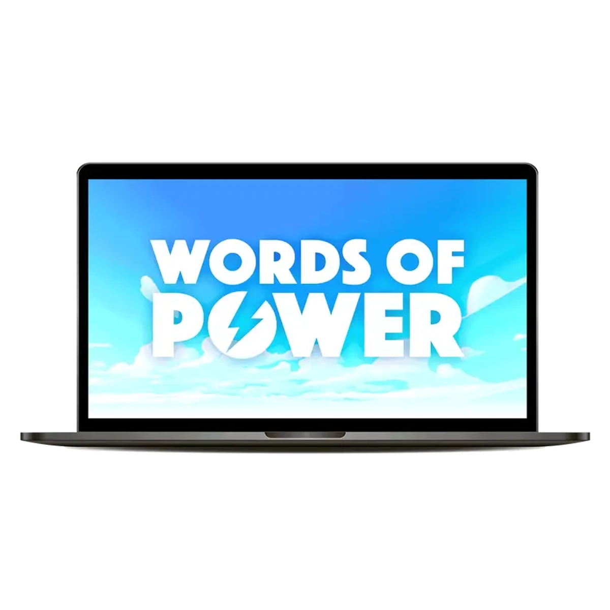 Words of Power on laptop screen