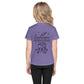 Kids' white back all-over print crew neck t-shirt with Otherworldly Knowledge