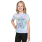 Kids' white all-over-print t-shirt with alien design