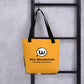 Black 15x15 Mrs Wordsmith tote bag back