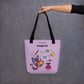 Black 15x15 all-over print tote bag featuring a magical tiger design.