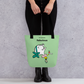 Black 15x15 front tote bag with fabulous design.