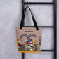 Black 15x15 Bookish All-Over Print Tote Bag Front