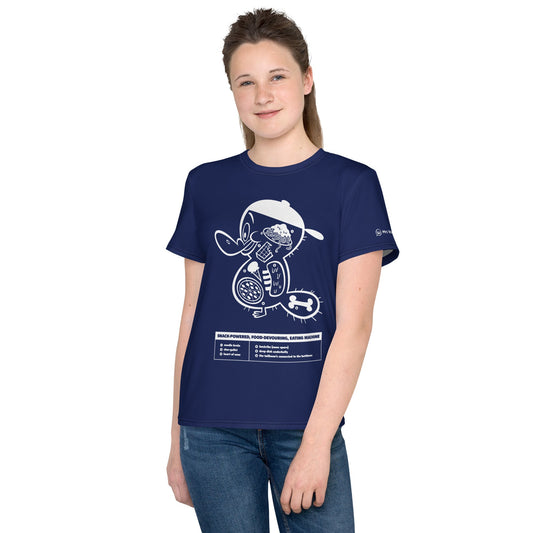 Youth crew neck t-shirt with cartoon print (front)