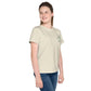 Youth wearing all-over-print white crew neck t-shirt