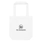 White cotton tote bag with Mrs. Wordsmith logo