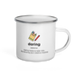 White enamel daring mug, 12 oz.