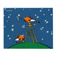 Throw blanket with cartoon tigers catching stars