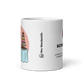 White glossy 11oz mug with Mrs. Wordsmith design, front view.