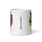 White glossy 11oz mug with cartoon design - front view