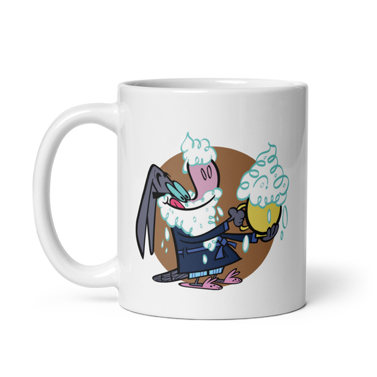 White glossy mug