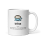 White glossy bliss mug with handle on right