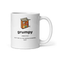 White glossy Grumpy 11 oz mug with handle on right