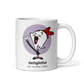 White glossy 11oz mug with delightful cartoon.